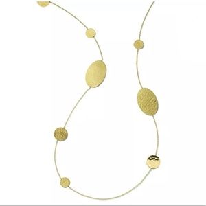 Ippolita Crinkle Hammered Oval & Circles Necklace in 18K Gold